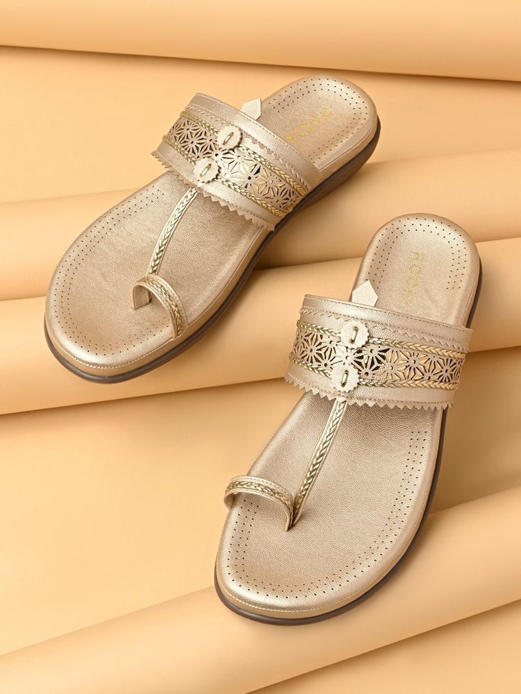 ROCIA By Regal Gold Women Comfort Laser Cut Kolhapuris-picture-21