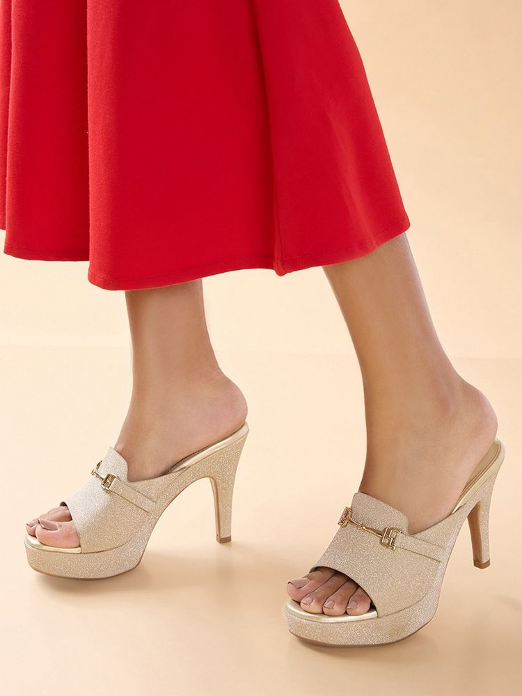 ROCIA By Regal Beige Women Shimmer High Heel Stilettos-image-28