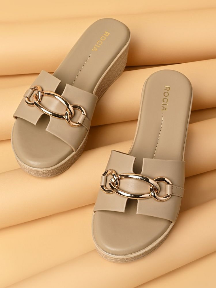 ROCIA By Regal Beige Women Buckled Casual Platforms Sandals-picture-16