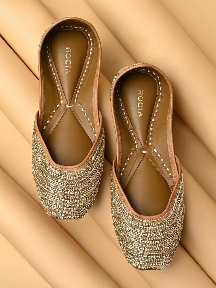 ROCIA By Regal Gold Women Embroidered Juttis-image-7