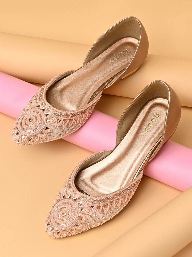 ROCIA By Regal Peach Women Embroidered Juttis-picture-28