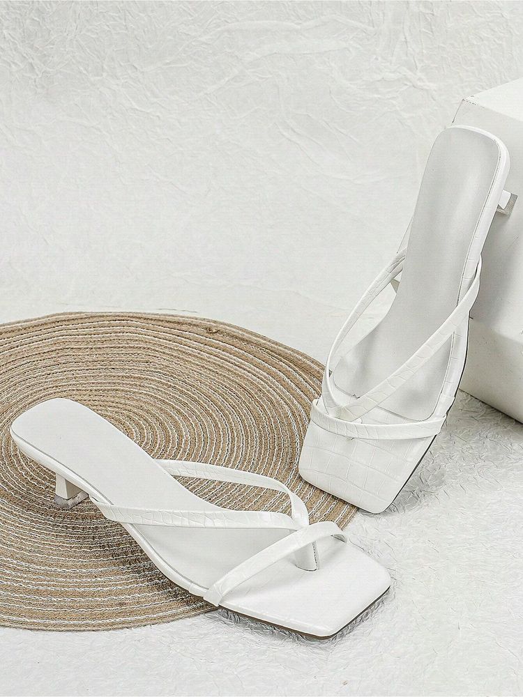IRUSSH Bianco White Croc Petite Kitten Heels-image-3
