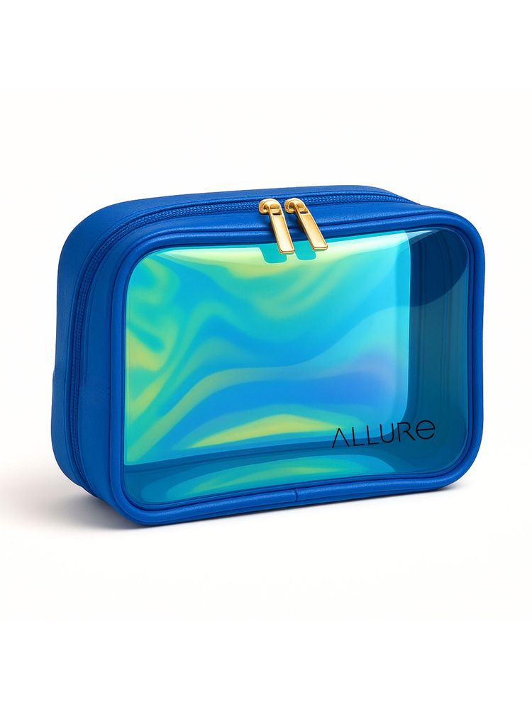 Allure Large Blue Holographic Makeup Pouch-image-1