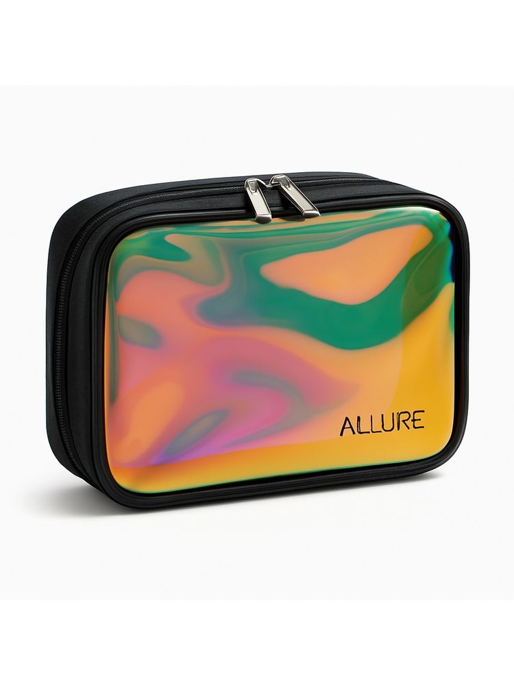 Allure Small Black Holographic Makeup Pouch-image-14