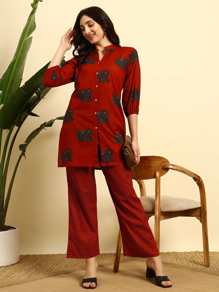 SEPHANI Red Printed Nightsuit Set-picture-15