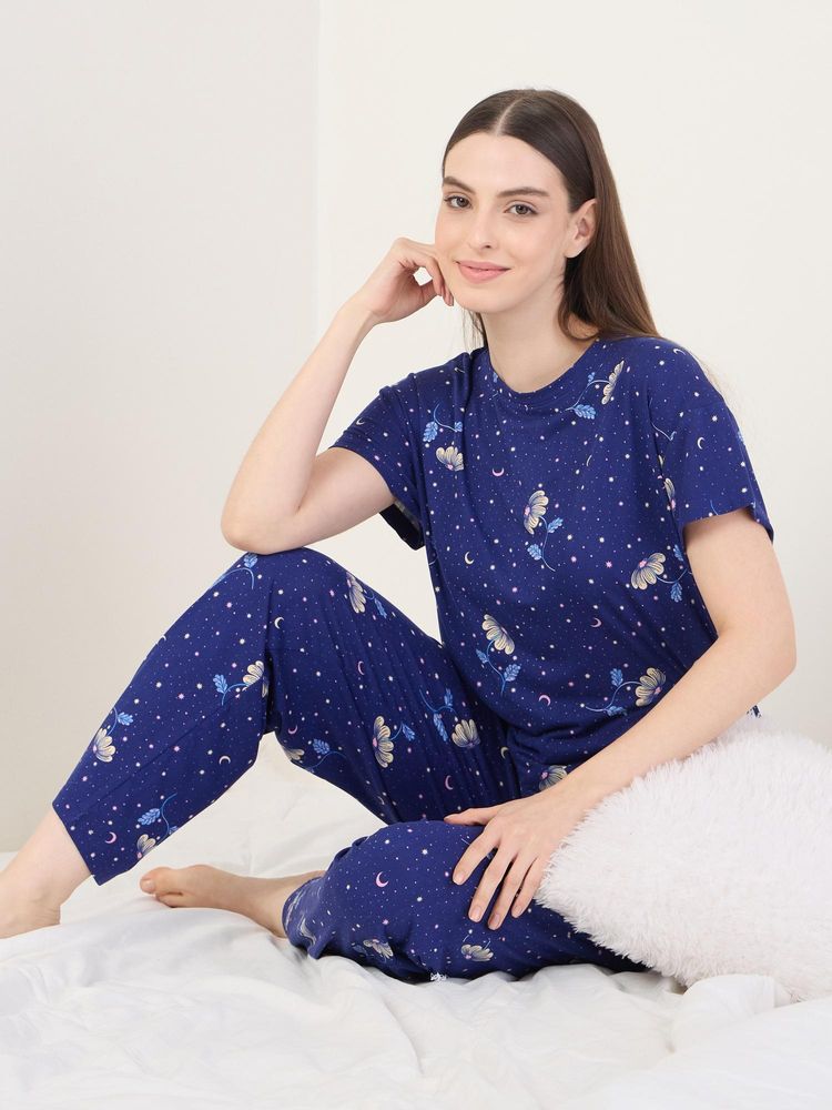Sweet Dreams Womens Floral Printed Pyjama Set-picture-30
