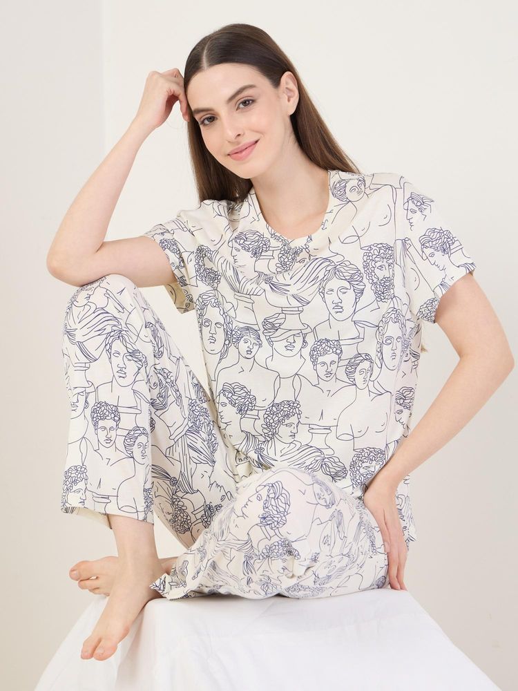 Sweet Dreams Womens Printed Pyjama Set-picture-27
