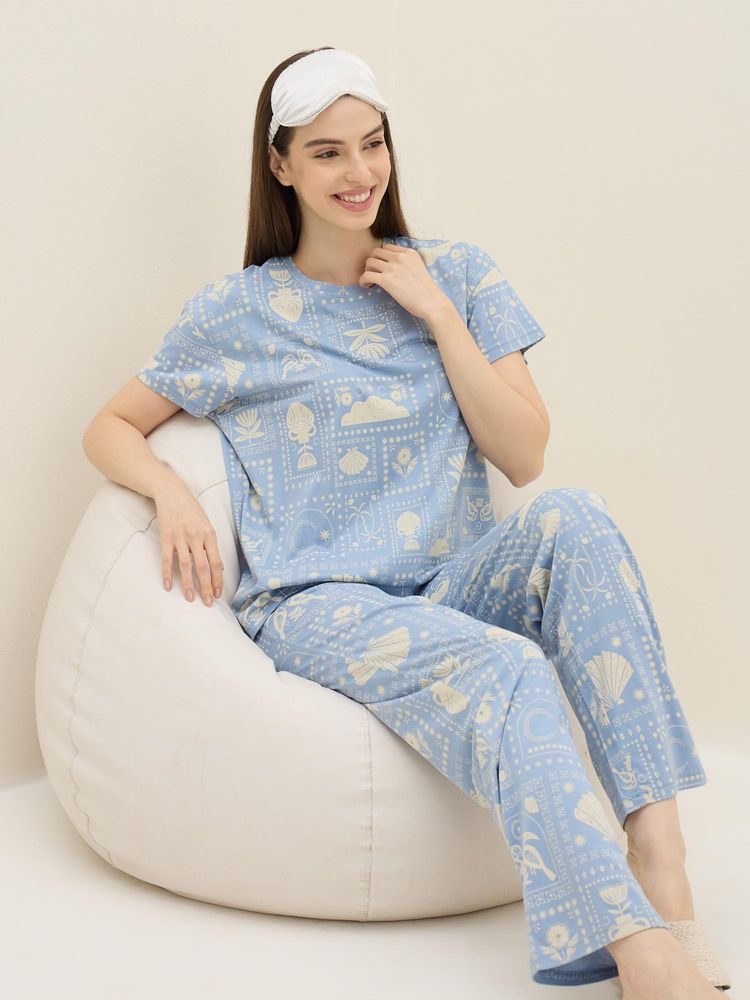 Sweet Dreams Womens Printed Pyjama Set