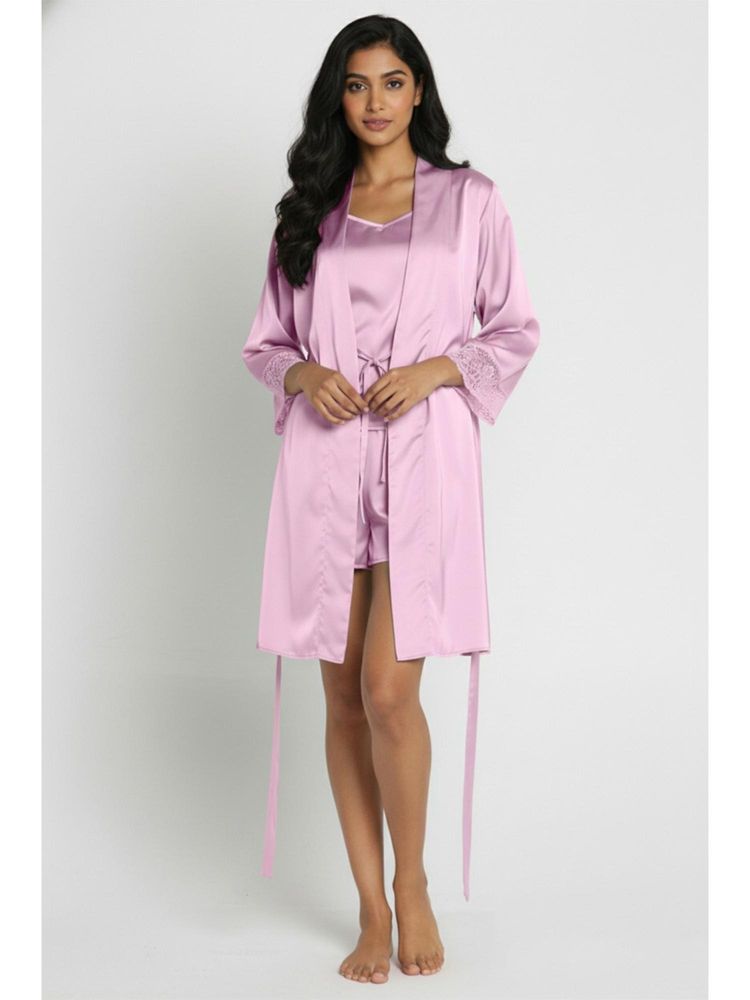 Zivame Luxe Satin Sleep Set - Bridal Rose-image-8