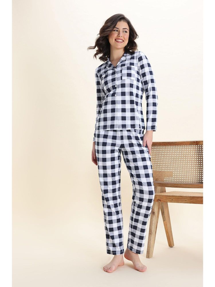 Zivame Knit Cotton Pyjama Set - Blackiriis-picture-12