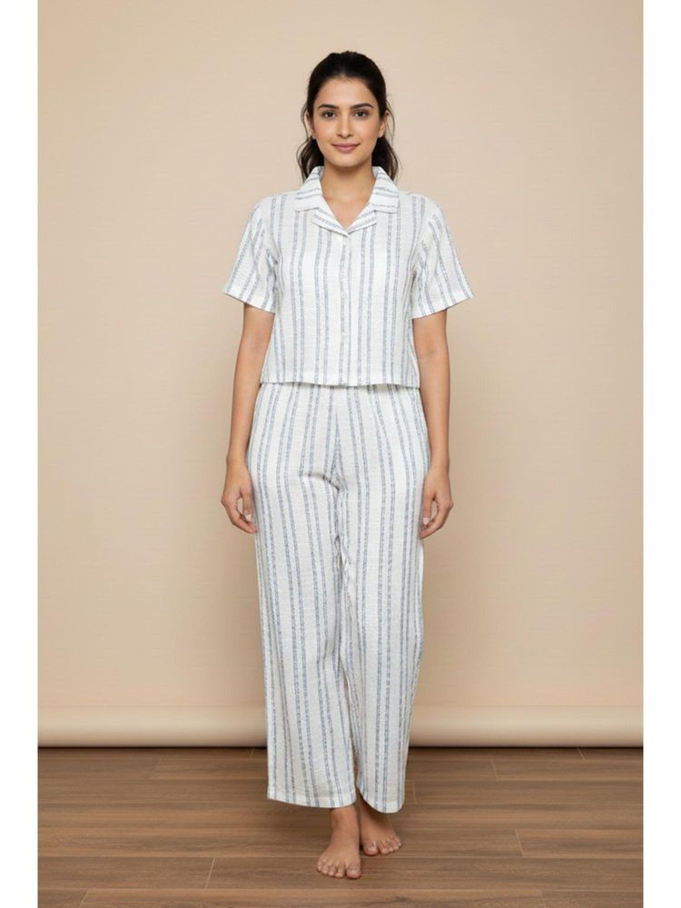 Zivame Woven Pyjama Set - Whitesand-image-17