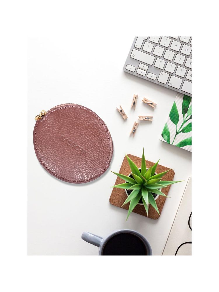 Sassora Premium Leather Slim Mauve Jewellery Pouch-picture-23