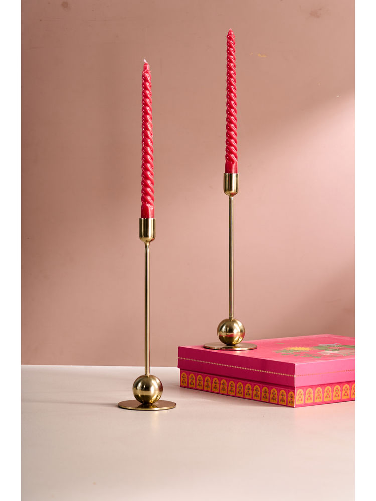 SG Home Gold Pendulum Candle Holders with Wax Gift Set-image-7
