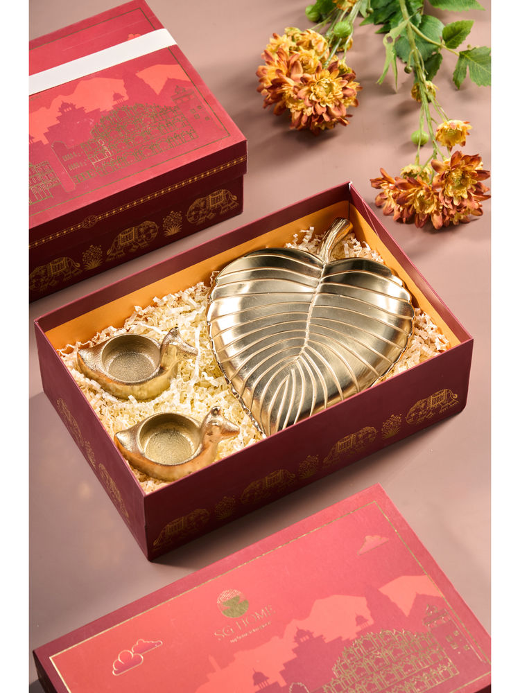 SG Home 3 Piece Gold Indi Flora & Feather Suite Gift Set-image-22