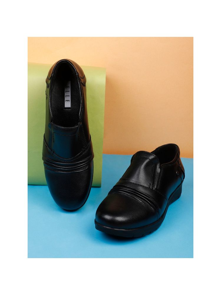 ELLE Black Round Toe Party Wear Casual Boots-image-14