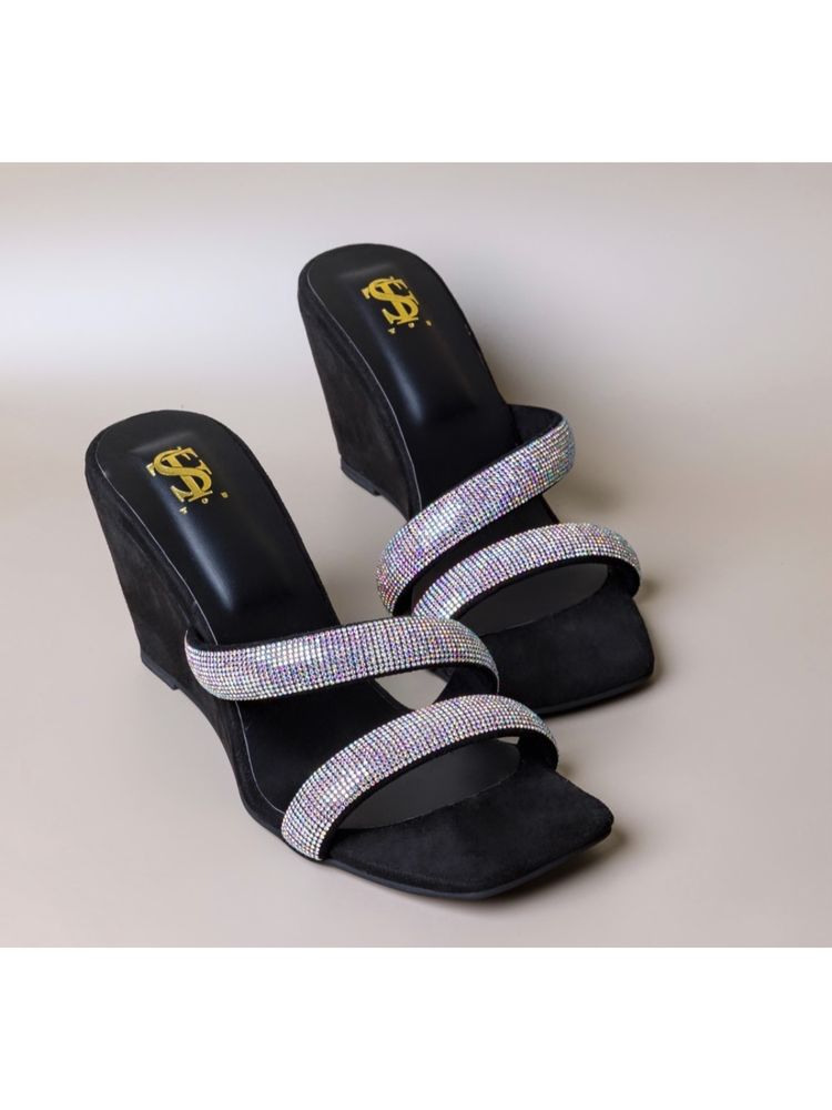 Shoe that fits you Stfy Black Embellished Wedges-picture-38
