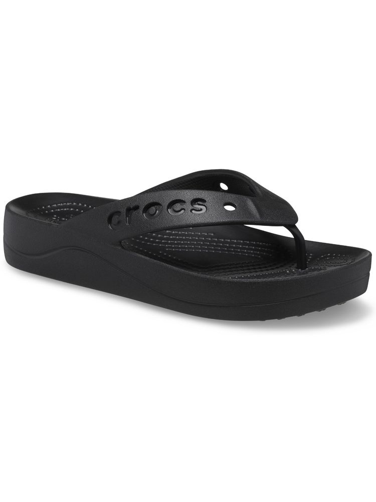 Crocs Baya Platform Women Black Flipflops