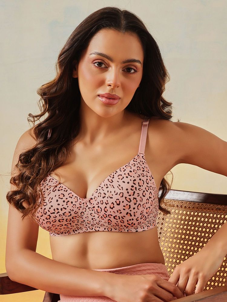Clovia Animal Printed Padded Non-Wire Full Coverage Multiway T-Shirt Bra-image-17