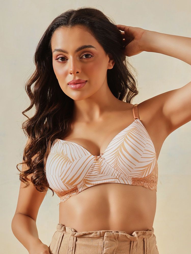 Clovia Printed Padded Non-Wire Full Cup T-Shirt Bra-image-16