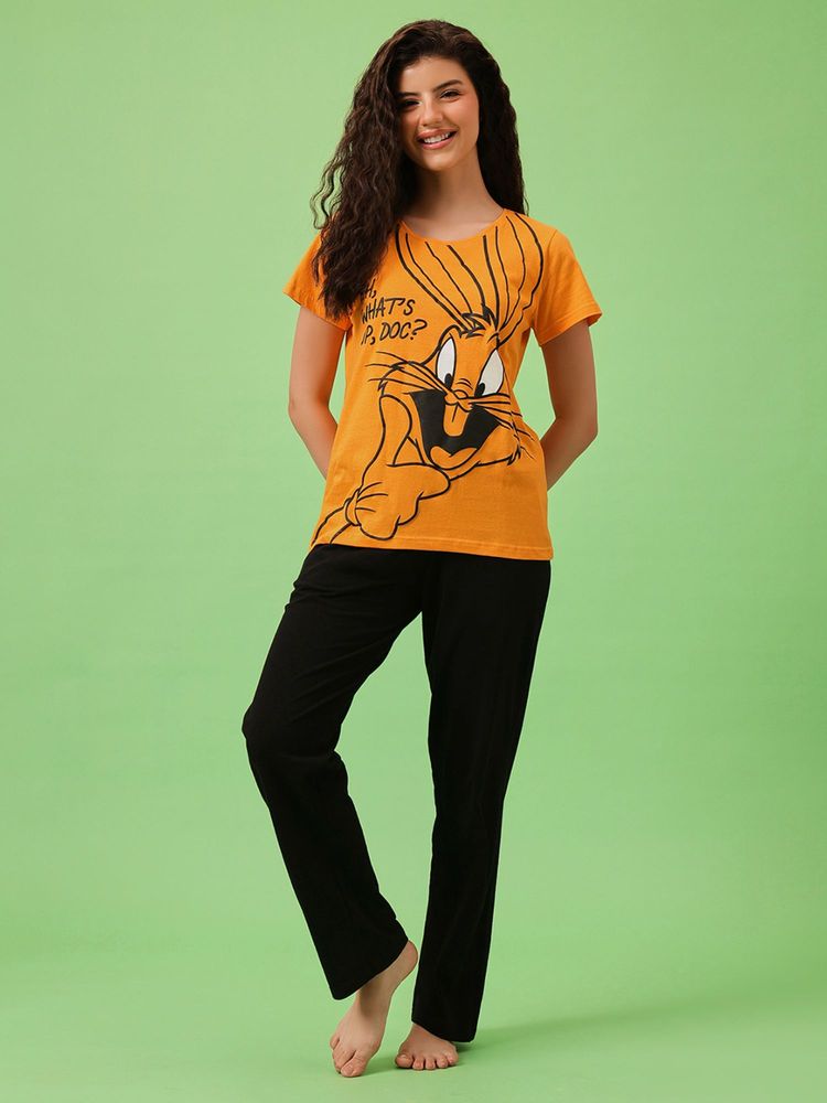 Clovia Cotton Printed Top and Pyjama-image-15