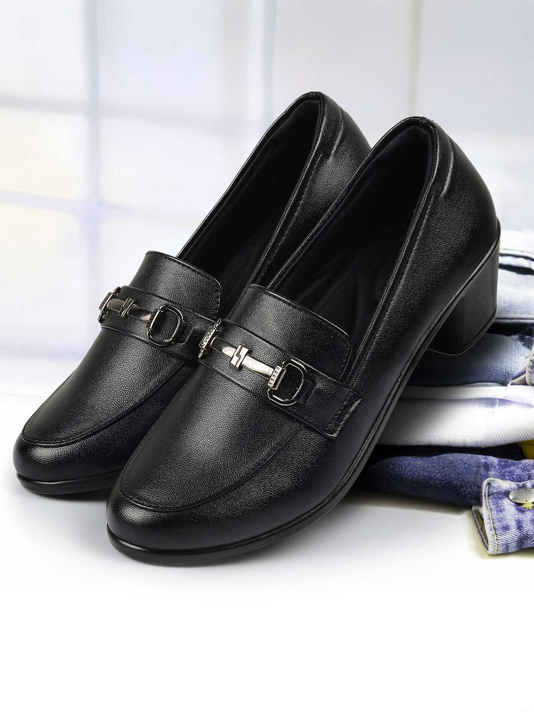 Mochi Women Black Formal Loafers-image-13