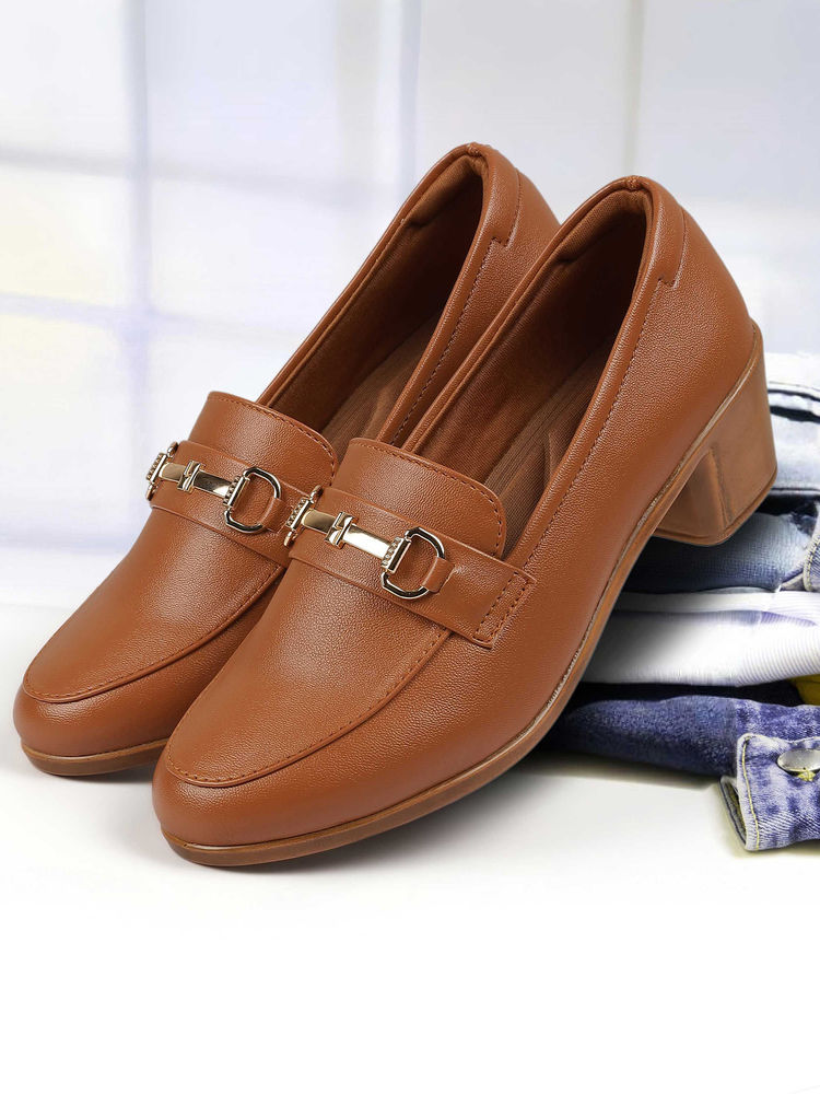 Mochi Women Brown Formal Loafers-image-48