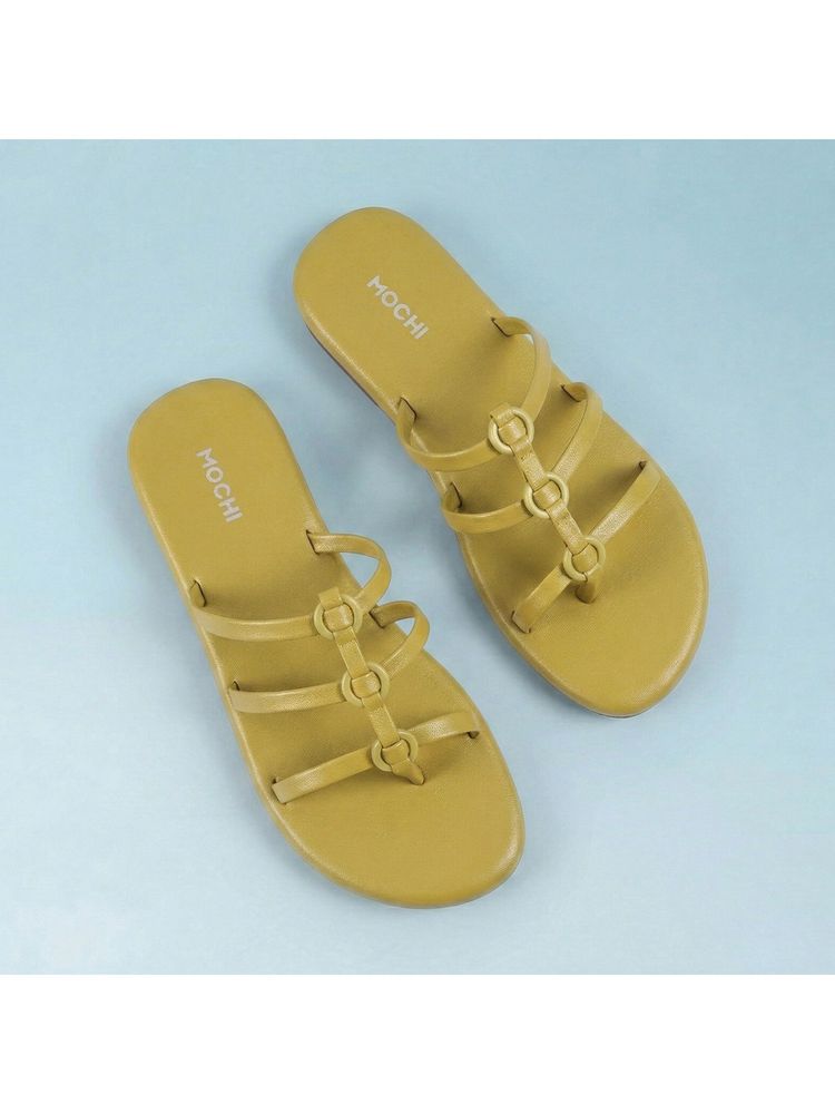 Mochi Women Yellow Flats-picture-14