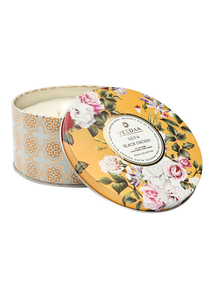 Veedaa Lily & Black Orchid 3 Wick Tin Scented Candle