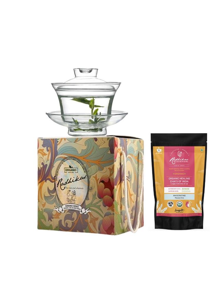 Radhikas Glass Gaiwan and Assam Masala Tea Gift Box-image-39