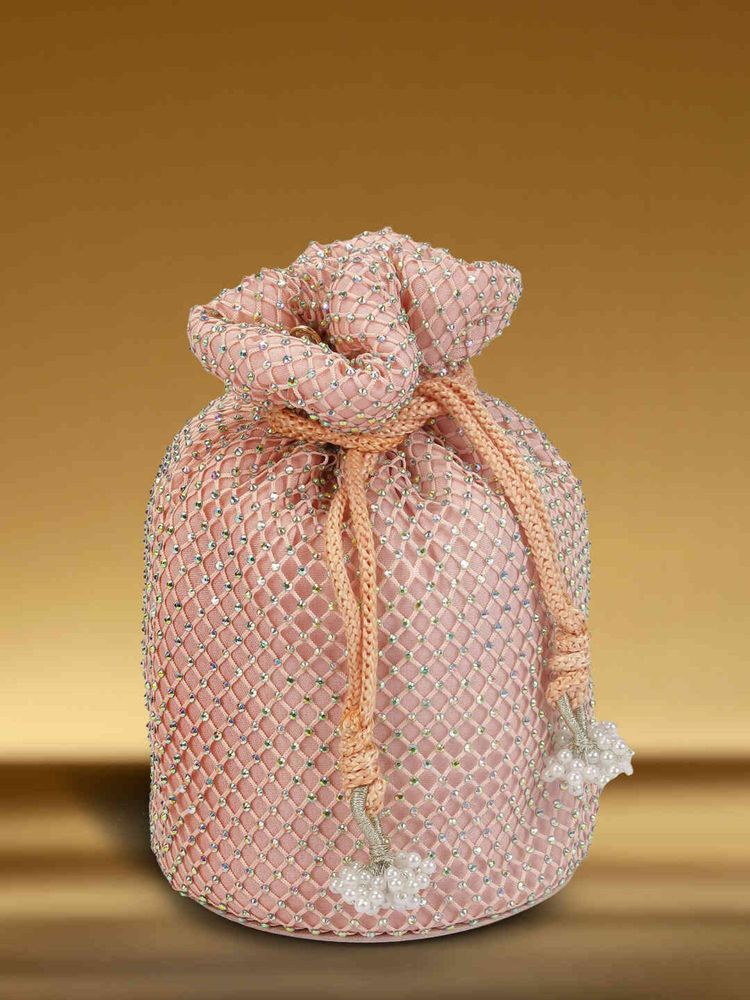 Mochi Women Pink Embellished Potli Bag-image-31