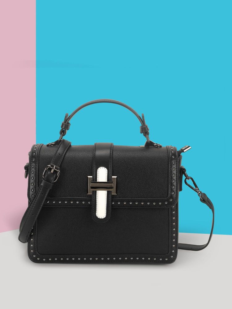 Mochi Women Vivara Black Solid Sling Bag-image-34