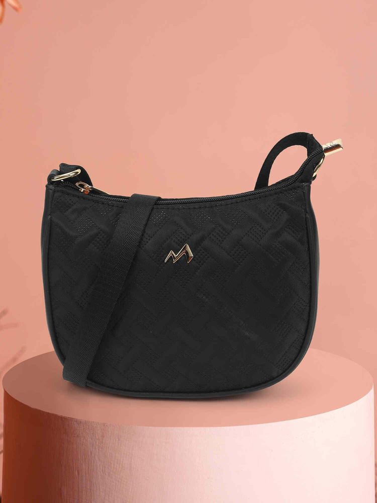 Metro Women Black Soft Body Zipper Sling Bag-picture-20