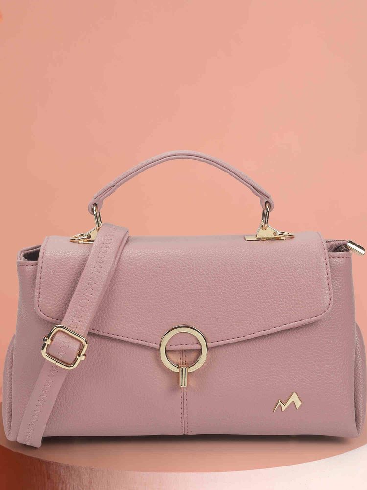 Metro Women Pink Satchel Bag with Detachable Strap-image-14