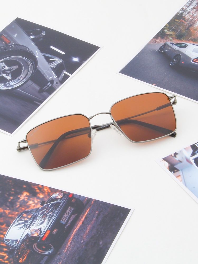 TED SMITH Unisex Rectangle Metal Grey-Brown Sunglasses With Polarized Lenses-ASHFORD_C3-image-39