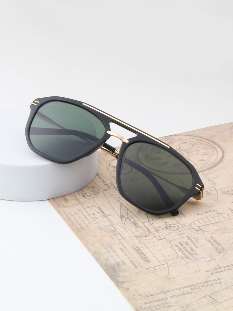 TED SMITH Unisex Aviator Black-Green Sunglasses With Polarized Lenses-MORRIS_C1-picture-31