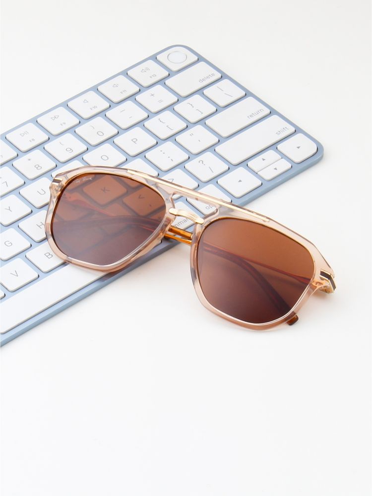 TED SMITH Unisex Aviator Brown Sunglasses With Polarized Lenses-MORRIS_C3-image-10