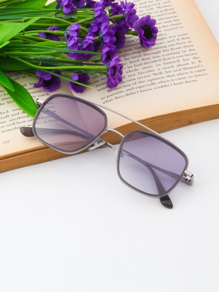 TED SMITH Unisex Square-Aviator Metal Silver-Purple Sunglasses With Polarized Lenses-ROWAN_C4-picture-36