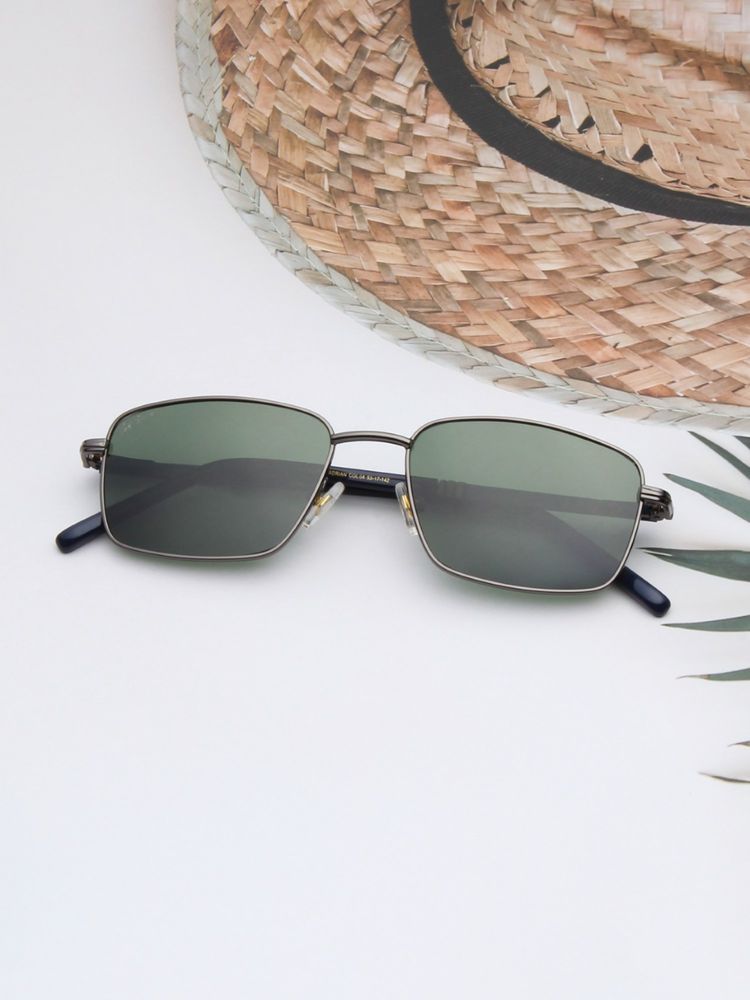 TED SMITH Unisex Green Lens & Grey-Toned Square Sunglasses-SUN-ADRIAN_C4-picture-1
