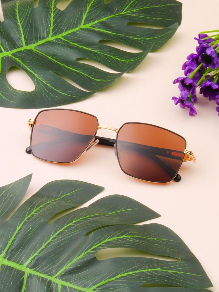TED SMITH Unisex Square Metal Gold-Brown Sunglasses With Polarized Lenses-SUN-CLEO 2.0_C5-picture-38