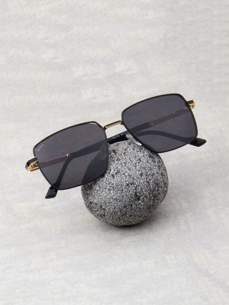 TED SMITH Unisex Square Metal Black Sunglasses With Polarized Lenses-SUN-DOMINIC 2.0_C4-picture-11