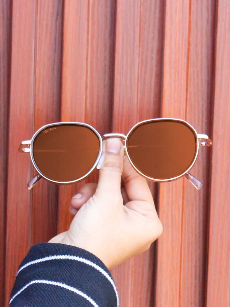 TED SMITH Unisex Round Metal Gold -Brown Sunglasses With Polarized Lenses-SUN-DUNE_C5-picture-27