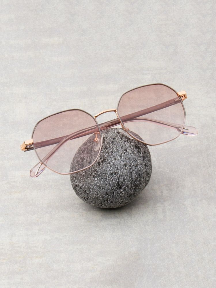 TED SMITH Unisex Octagon Metal Gold-Brown Graded Sunglasses With Polarized Lenses-SUN-DUNE 2_C7-picture-13