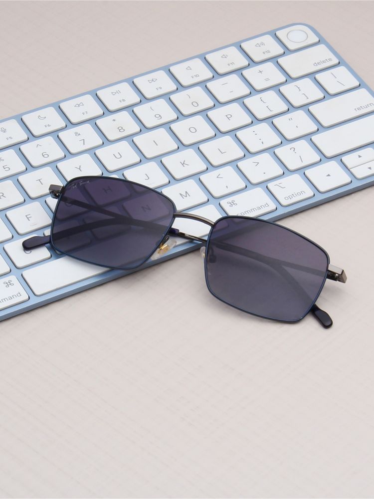 TED SMITH Unisex Purple Lens & Blue-Toned Rectangle Sunglasses-SUN-EDEN_C4-picture-9