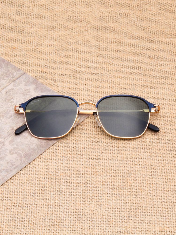 TED SMITH Unisex Green Lens & Gold-Toned Browline Sunglasses -SUN-ELIA_C3-picture-44