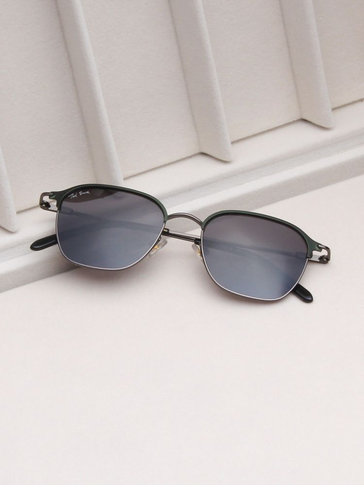 TED SMITH Unisex Black Lens & Black Browline Sunglasses-SUN-ELIA_C4-image-10