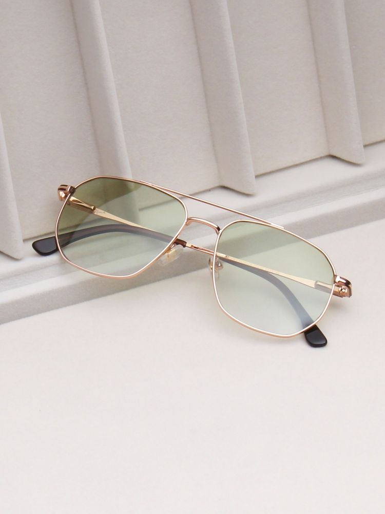 TED SMITH Unisex Green Lens & Gold-Toned Aviator Sunglasses-SUN-FLORIAN_C2-picture-11