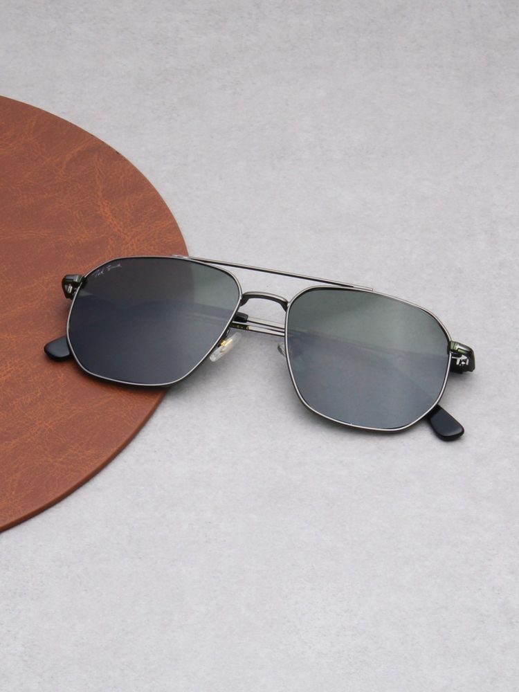 TED SMITH Unisex Green Lens & Grey-Toned Aviator Sunglasses-SUN-FLORIAN_C3-picture-12
