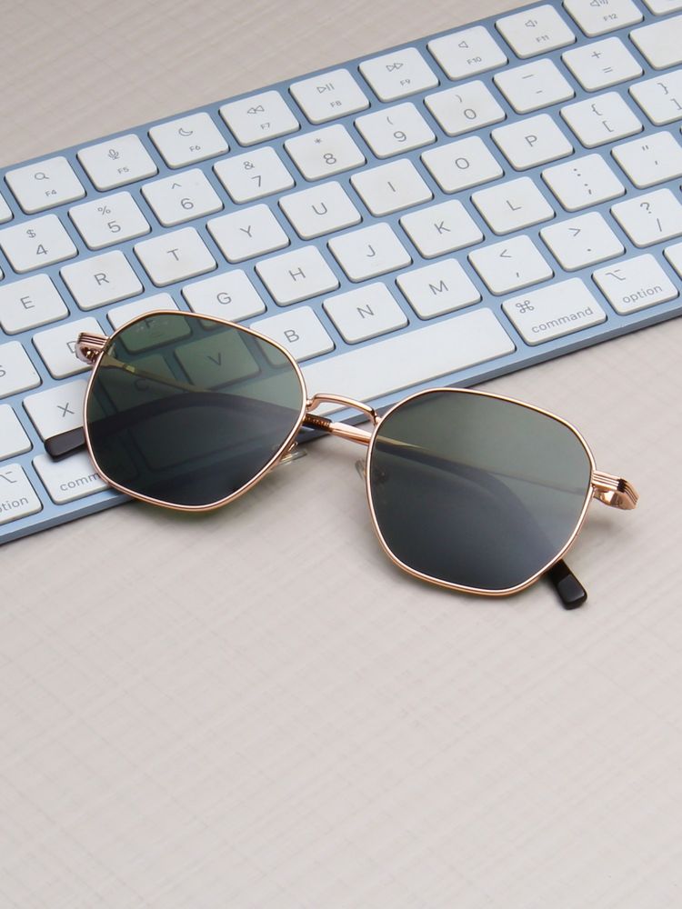TED SMITH Unisex Green Lens & Gold-Toned Sunglasses-SUN-IVO_C1-image-22