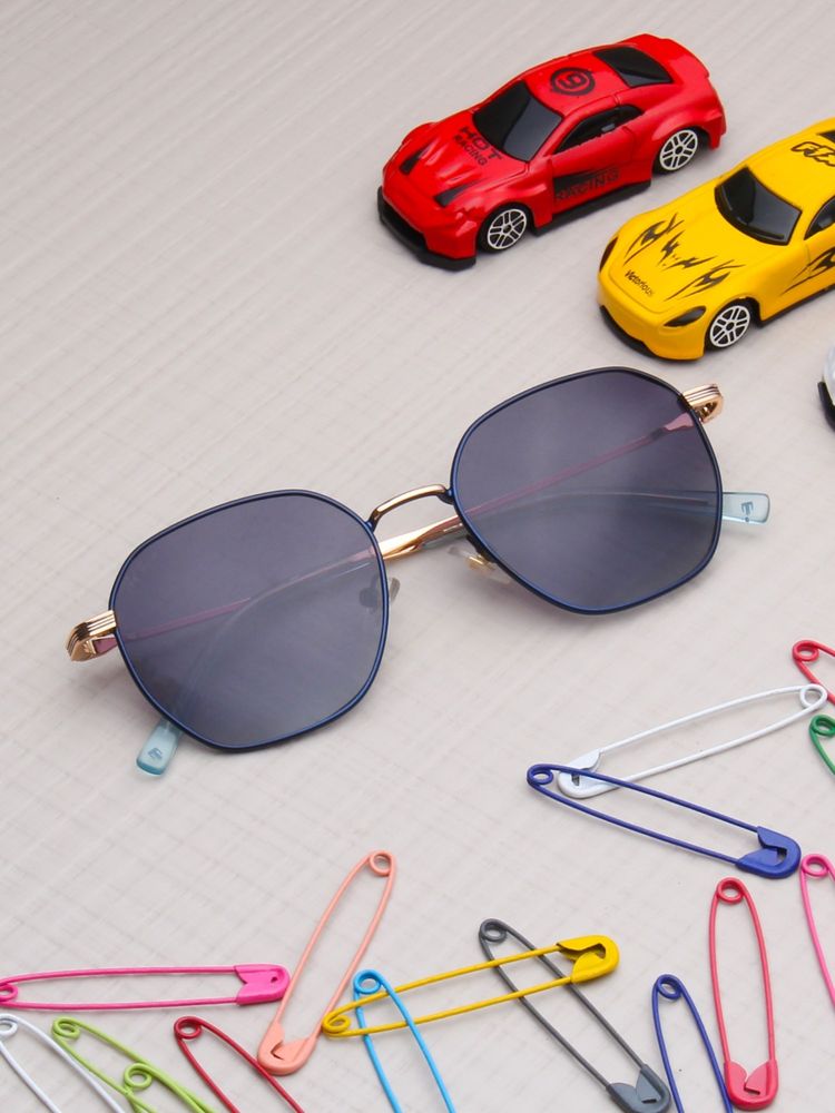 TED SMITH Unisex Purple Lens & Gold-Toned Sunglasses-SUN-IVO_C3-image-49
