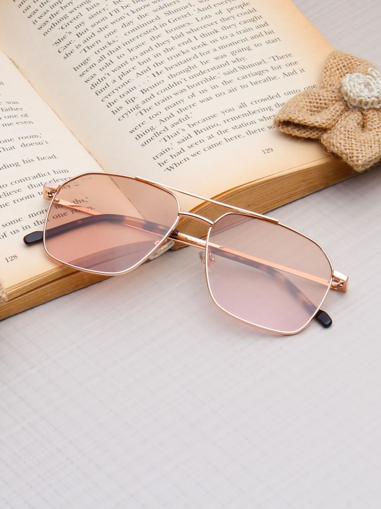 TED SMITH Unisex Brown Lens & Gold-Toned Aviator Sunglasses-SUN-JULES_C1-image-20